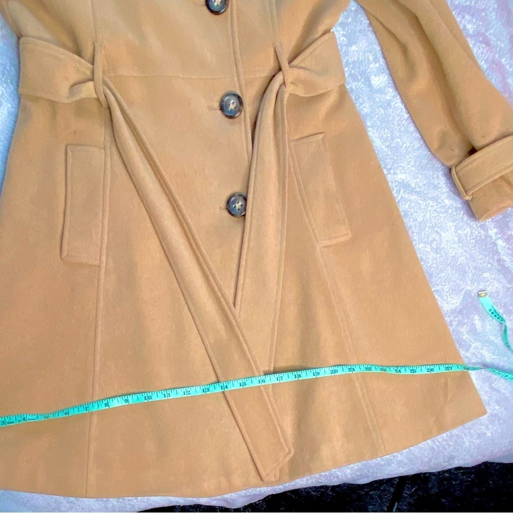 Sandra Angelozzi Women's Tan 78% Wool Belted Coat - Size 38 - Pre-Owned - Picture 15 of 15